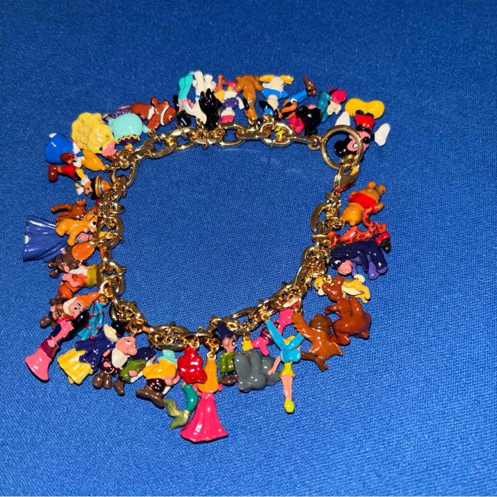 Disney 24k plated Charm Bracelet 37 Disney Charms Bradford Exchange